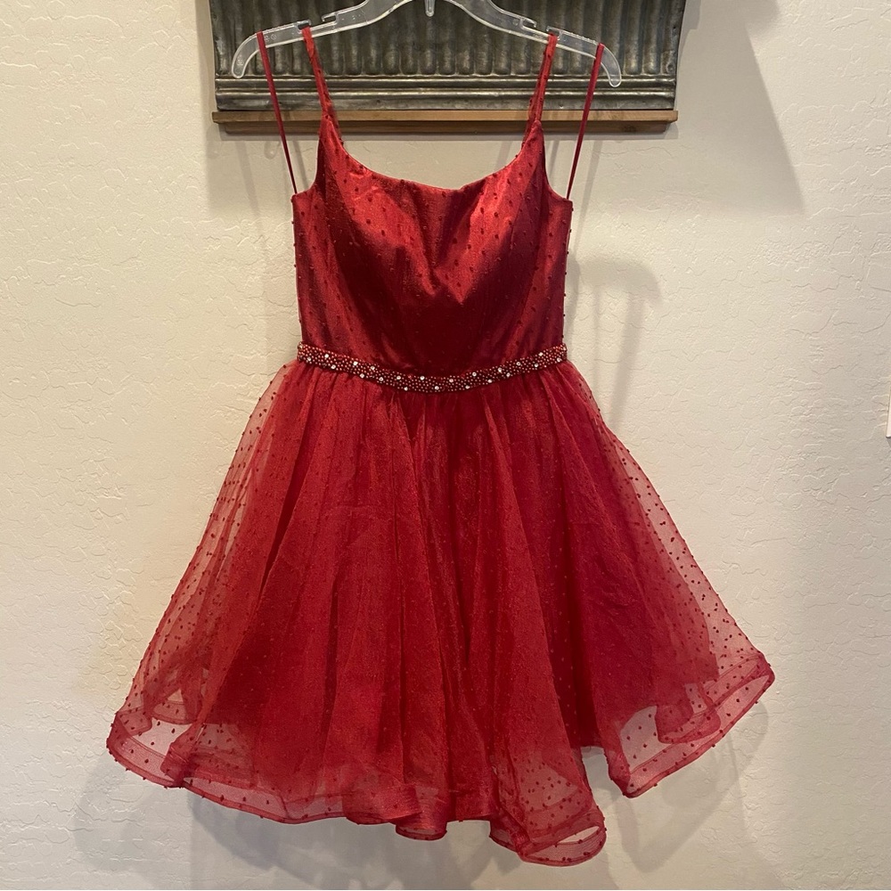 Red MacDuggal dress